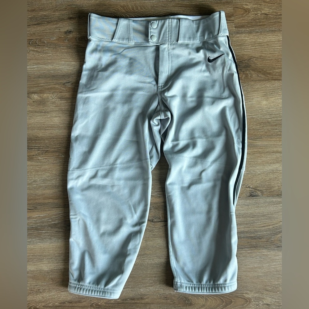 Boys Youth XL Nike Tailored Fit Gray with Black pinstripe Baseball Pants